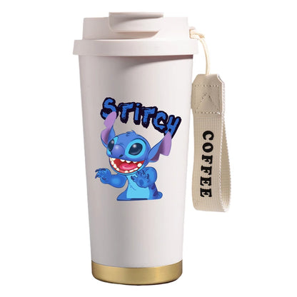 Mug térmico de acero inoxidable con bombilla. Para líquidos fríos y calientes. Diseño Stitch. 500 ml