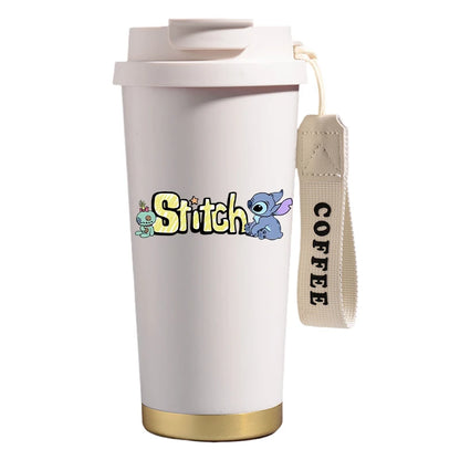 Mug térmico de acero inoxidable con bombilla. Para líquidos fríos y calientes. Diseño Stitch. 500 ml