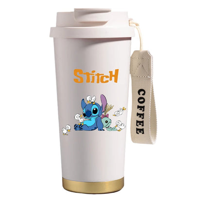 Mug térmico de acero inoxidable con bombilla. Para líquidos fríos y calientes. Diseño Stitch. 500 ml