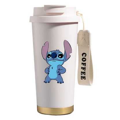 Mug térmico de acero inoxidable con bombilla. Para líquidos fríos y calientes. Diseño Stitch. 500 ml