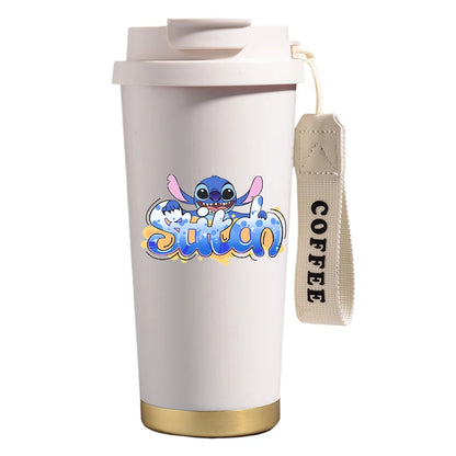 Mug térmico de acero inoxidable con bombilla. Para líquidos fríos y calientes. Diseño Stitch. 500 ml