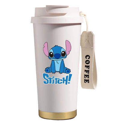 Mug térmico de acero inoxidable con bombilla. Para líquidos fríos y calientes. Diseño Stitch. 500 ml