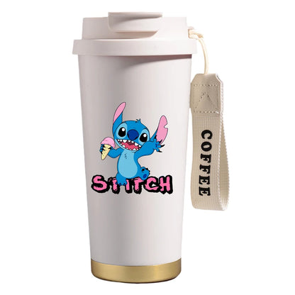 Mug térmico de acero inoxidable con bombilla. Para líquidos fríos y calientes. Diseño Stitch. 500 ml