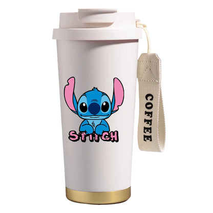 Mug térmico de acero inoxidable con bombilla. Para líquidos fríos y calientes. Diseño Stitch. 500 ml