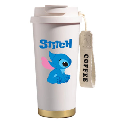 Mug térmico de acero inoxidable con bombilla. Para líquidos fríos y calientes. Diseño Stitch. 500 ml