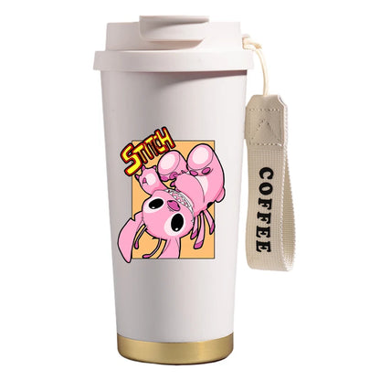 Mug térmico de acero inoxidable con bombilla. Para líquidos fríos y calientes. Diseño Stitch. 500 ml